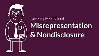 Misrepresentation and Nondisclosure  Contracts  Defenses amp Excuses [upl. by Greenland]