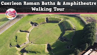 CAERLEON ROMAN BATHS amp AMPHITHEATRE WALES  Walking Tour  Pinned on Places [upl. by Yendirb96]