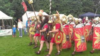 Roman Reenactment at the Amphitheatre in Caerleon Marching In [upl. by Monah]