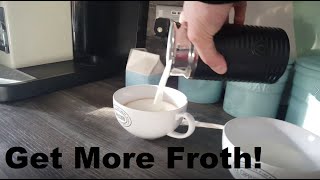 How to Get More Froth from Your Nespresso Coffee Aeroccino  Nespresso tips and help [upl. by Anoik]