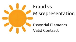 Fraud vs Misrepresentation  Other Essential Elements of a Valid Contract  CA CPT  CS amp CMA [upl. by Ennaeus612]